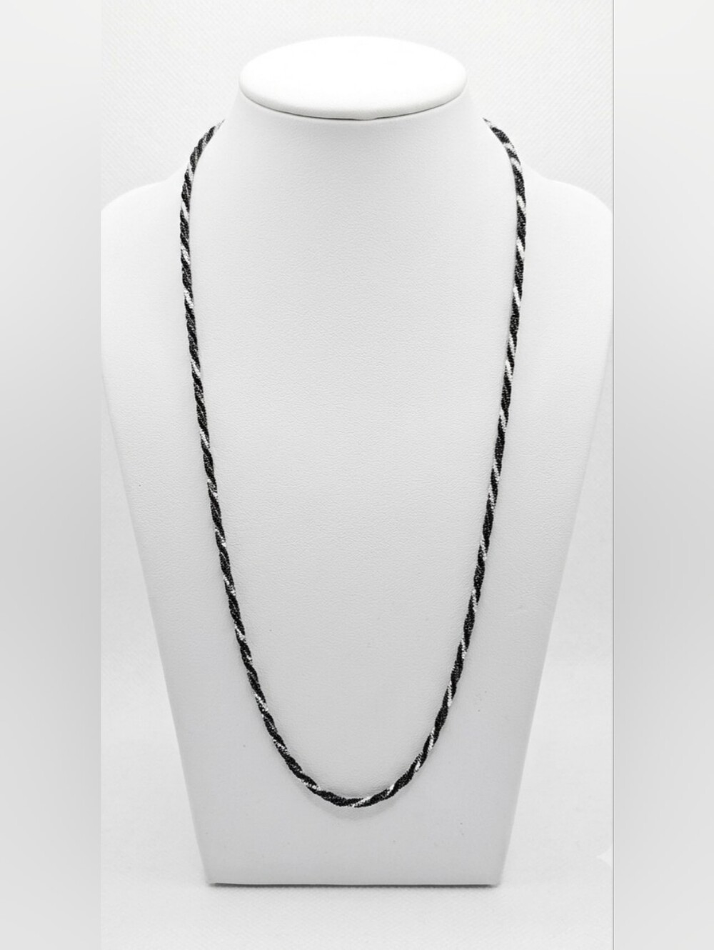 925 Sterling Silver and Black Rhodium rope chain [18"]